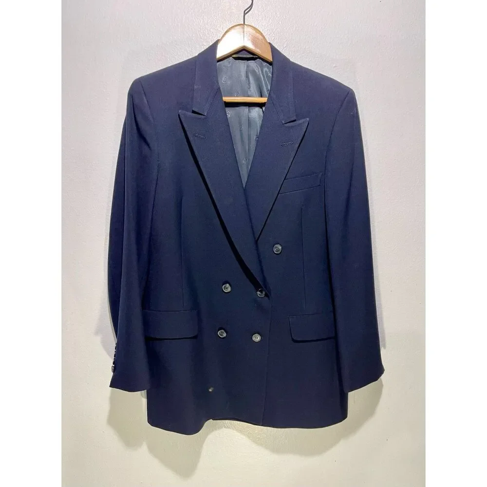 Designed by Christian Dior double breasted Jacket blazer Paris wool women 10